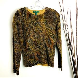Ralph Lauren | Floral Paisley Metallic Sweater